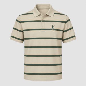 Heritage Stripe Golf Polo – Cream / Green